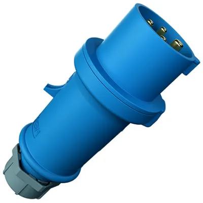 MENNEKES CEE-Stecker 951 | 16A 4-polig | IP44 | 230V | schraublose Klemme | gerade | 9h | Kunststoff | blau