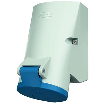 MENNEKES CEE Wandsteckdose 21075 | 16A 3-polig | Aufputz | IP44 | 230V 6h | Schraubklemme | Kunststoff | blau/weiß