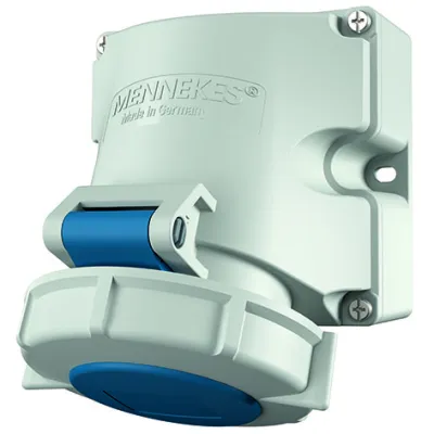 MENNEKES CEE Wanddose 9105 | 16A | 3-polig | 230V | IP67 | TwinCONTACT | Aufputz | schraubenlose Klemme | blau