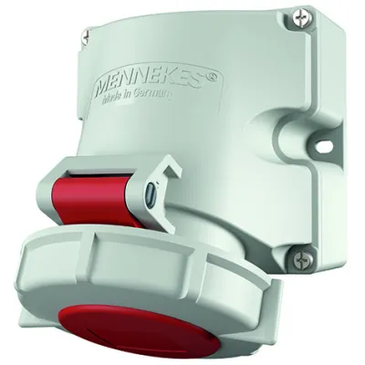 Mennekes CEE Wandsteckdose 9142 | 16A 5-polig | TwinCONTACT | IP67 | 6h | 400V | Aufputz | schraubenlose Klemme | rot
