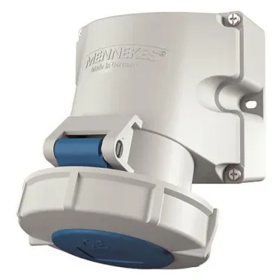 MENNEKES Wandsteckdose 9151 | CEE 32A 3-polig 6h 230V | TwinCONTACT | IP67 | Aufputz | schraublose Klemme | blau