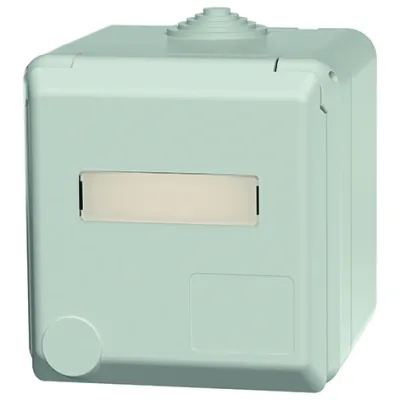 Mennekes Wandsteckdose 4135 | CEE 16A 5-polig | 400V 6h | IP44 Cepex | Aufputz | Beschriftungsfeld | Grau-Rot