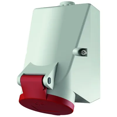 MENNEKES CEE-Steckdose 418 | Wanddose TwinCONTACT 16A 4-polig 400V 6h | IP44 | Aufputz | schraublose Klemme | rot