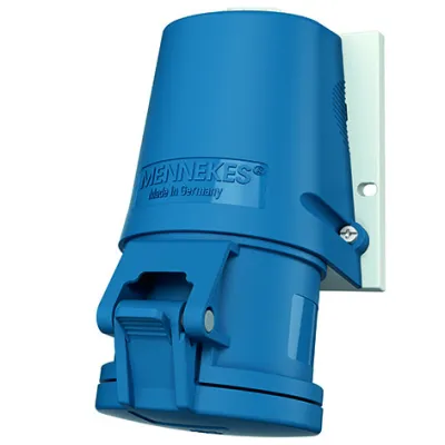 Mennekes Wanddose 1346 | CEE-Steckdose 3-polig 32A 230V 6h | TwinCONTACT | IP44 | schraubenlos | Kunststoff | blau