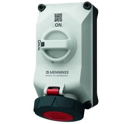 MENNEKES Wandsteckdose 5704403G | CEE 32A 4-polig | 400-440V | IP67 | abschaltbar verriegelt | Kunststoff | rot