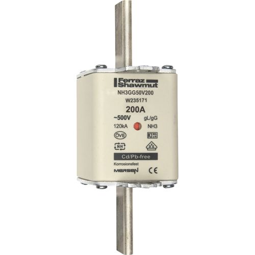 Bild: Mersen 1B371.000000 NH3 200A gG 500V NH-Sicherung sfü spannungsführend
