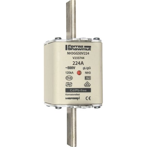 Bild: Mersen 1B373.000000 NH3 224A gG 500V NH-Sicherung sfü spannungsführend