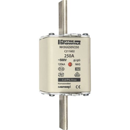 Bild: Mersen 1B375.000000 NH3 250A gG 500V NH-Sicherung sfü spannungsführend