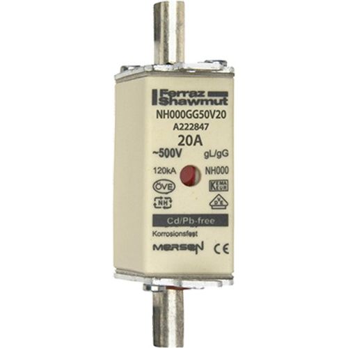 Bild: Mersen 1B637.000000 NH000 20A gG 500V NH-Sicherung sfü spannungsführend