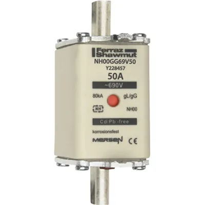 Mersen NH-Sicherungseinsatz NH00 gG 50A | 690V AC | Kombikennmelder | Größe 00