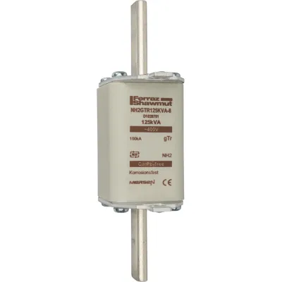 Mersen NH-Sicherungseinsatz NH2GTR125KVA-8 | NH2 Gr.2 | 180A | 400V AC | gTr Trafo-Schutz | 100kA | Top-Indikator