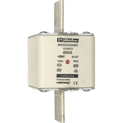 Mersen NH-Sicherungseinsatz NH000GG50V20-1 | 20A | gG | Gr.000 | 500V AC | Kombikennmelder | Leitungs- & Geräteschutz
