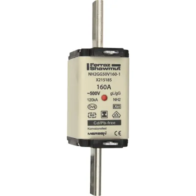 Mersen NH-Sicherungseinsatz NH2GG50V160-1 | Gr.2 | gG 160A 500V | IMGL Kombikennmelder | AC/DC | Messersicherung