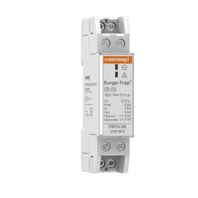Mersen Überspannungsableiter Typ 2+3 STMT23-20K275V-SP-S | 20kA | 275V AC | 2-polig | TT/TN | Hutschiene | Slim | IP20