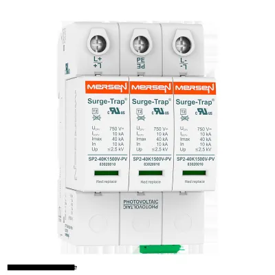 Mersen Überspannungsableiter Typ 2 STPT2-40K1000V-YPV | 40kA | 1060V DC | 3-polig | Photovoltaik | Hutschiene | IP20