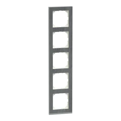 Merten Abdeckrahmen 5-fach MEG4050-3669 | M-Pure Decor | Stein/Thermoplast | matt | Klemmbefestigung | Schiefer