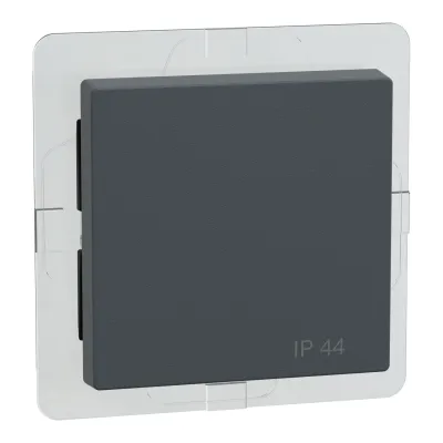 Merten Wippe 433014 | System M Schalterabdeckung | IP44 Spritzwasserschutz | Thermoplast matt | anthrazit