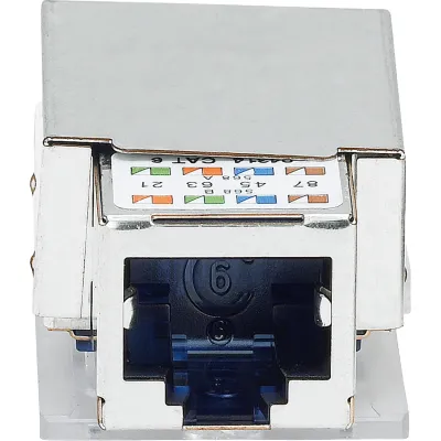 Merten Anschlussmodul 465583 | RJ45 Buchse Cat6 geschirmt | Schneidklemme werkzeugfrei | für Rundkabel AWG 22-24