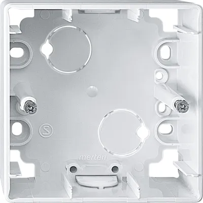 Merten Aufputzgehäuse 1-fach 519119 | Kunststoff, halogenfrei, glänzend | 80x80x42mm | polarweiß