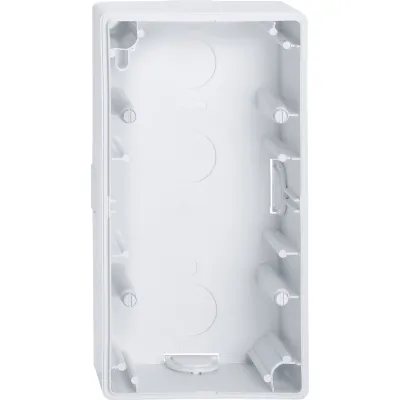 Merten Aufputzgehäuse 2-fach MEG4024-1425 | Thermoplast | IP20 | 80x151x37mm | halogenfrei | aktivweiß glänzend