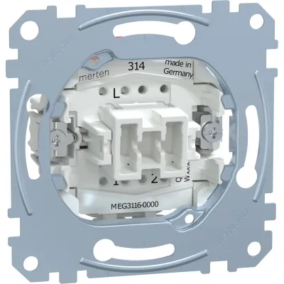 Merten Wechselschalter-Einsatz MEG3116-0000 | 1-polig | Unterputz | 10AX | QuickFlex | IP20 | weiß | halogenfrei