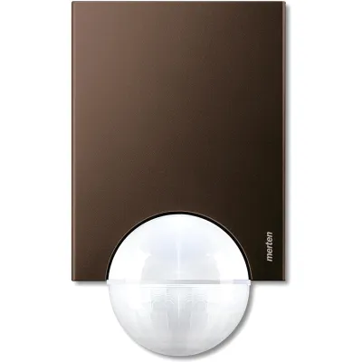 Merten Bewegungsmelder ARGUS 220 MEG5628-3115 | 220° Erfassung | 16m Reichweite | IP55 | Aufputz | Außenbereich | braun