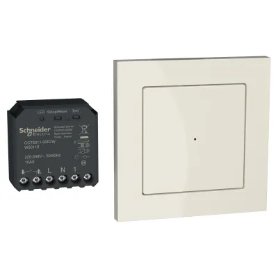 Merten Funk Schaltaktor Set MEG501120 | Zigbee 3.0 | Unterputz | Funk-Taster kabellos | 2200W | 230V | IP20 | polarweiß
