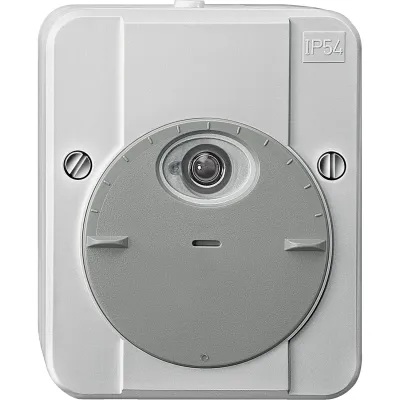 Merten Dämmerungsschalter ARGUS 544894 | Aufputz | 230 V | 2300 W | Schaltverzögerung | Lichtsensor | IP54 | lichtgrau