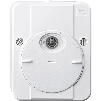 Merten Dämmerungsschalter ARGUS 544819 | Aufputz | 2300W 230V | Lichtsensor | Schaltverzögerung | IP54 | polarweiß