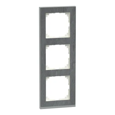 Merten Abdeckrahmen 3-fach MEG4030-3669 | M-Pure Decor | Unterputz | Stein/Thermoplast matt | Schiefer/Alu