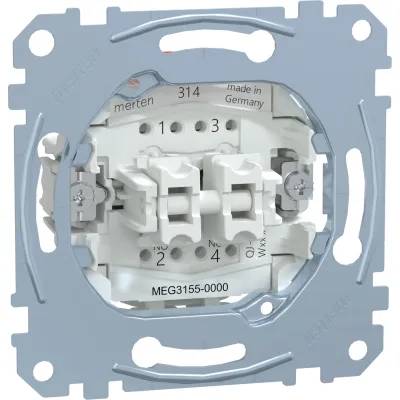 Merten Doppeltaster-Einsatz MEG3155-0000 | 2 Schließer | 1-polig | 10A | Unterputz | halogenfrei | IP20