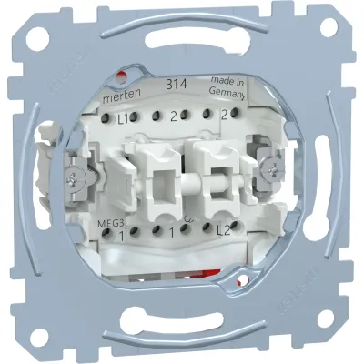 Merten Doppelwechselschalter-Einsatz MEG3126-0000 | 1-polig | Unterputz | 10AX 250V | IP20 | halogenfrei