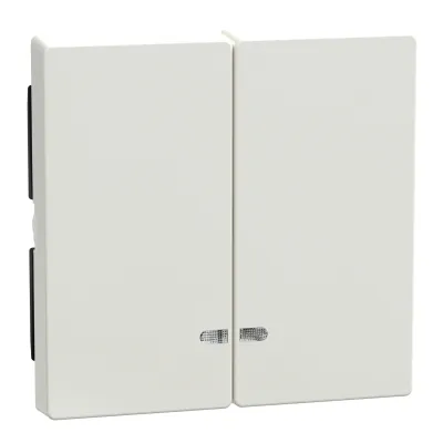 Merten Doppelwippe MEG3420-0319 | 2-fach Schalterabdeckung System M mit Kontrollfenster | polarweiß glänzend