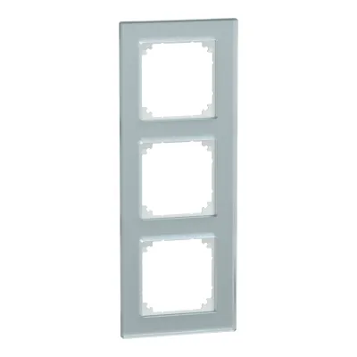 Merten Echtglasrahmen 3-fach MEG4030-2320 | Rahmen für Schalter & Steckdosen | 6mm Glas | crystal white