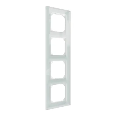 Merten Echtglasrahmen 4fach MEG4040-2320 | Rahmen für Unterflurkanaldose | Sicherheitsglas 6mm | glänzend | kristallweiß