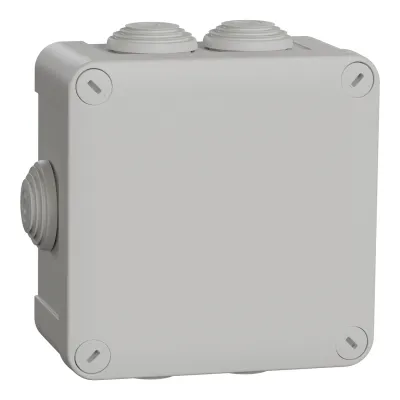Schneider Electric Abzweigdose ENN05005 | IP55 | 105x105x55 mm | 7 Einführungen | Kunststoff | halogenfrei | grau
