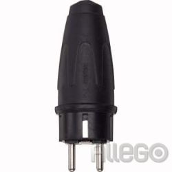 Merten Gummi-SCHUKO-Stecker sw 16A AC 250V 122151