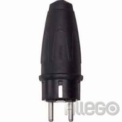 Merten Gummi-SCHUKO-Stecker sw DE FR BE Schutzkon. 123251