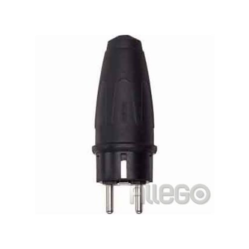 Bild: Merten Gummi-SCHUKO-Stecker sw DE FR BE Schutzkon. 123251