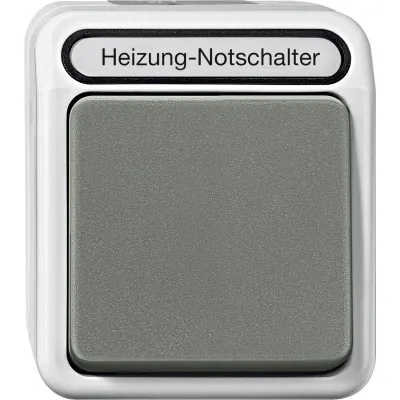 Merten Heizungs-Notschalter MEG3448-8029 | Aufputz | 1-polig | Kontrollleuchte | IP44 | lichtgrau | Kunststoff