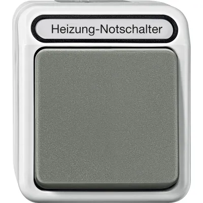 Merten Heizungs-Notschalter MEG3448-8029 | Aufputz | 1-polig | Kontrollleuchte | IP44 | lichtgrau | Kunststoff