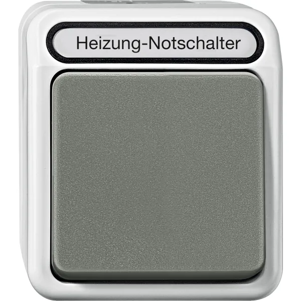 Merten Heizungs-Notschalter MEG3448-8029 | Aufputz | 1-polig | Kontrollleuchte | IP44 | lichtgrau | Kunststoff