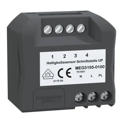 Merten Helligkeitssensor-Schnittstelle UP | MEG5195-0100 | 220-230V | 3 Eingänge | PlusLink | 60er Dose | Schwarz