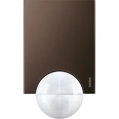 Merten KNX Bewegungsmelder ARGUS 220 | Aufputz | 220° Erfassung | 16 m Reichweite | IP55 | braun (dunkelbrasil) | 632515