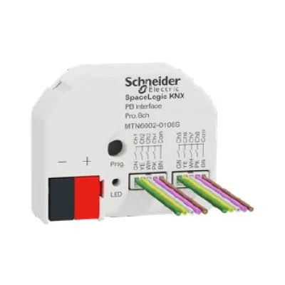 Merten KNX Tasterschnittstelle Pro MTN6002-0108S | 8-fach Binäreingang | Unterputz | Data Secure | Analogeingang