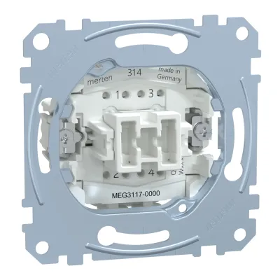 Merten Kreuzschaltereinsatz MEG3117-0000 | 1-polig | 10AX 250V | Unterputz | Steckklemmen | IP20 | halogenfrei