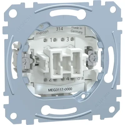 Merten Kreuzschaltereinsatz MEG3117-0000 | 1-polig | 10AX 250V | Unterputz | Steckklemmen | IP20 | halogenfrei
