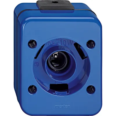 Merten Lichtsignal 378075 E14 | Aufputz Komplettgerät | schlagfest | IP44 | Thermoplast | max. 10W 250V | blau