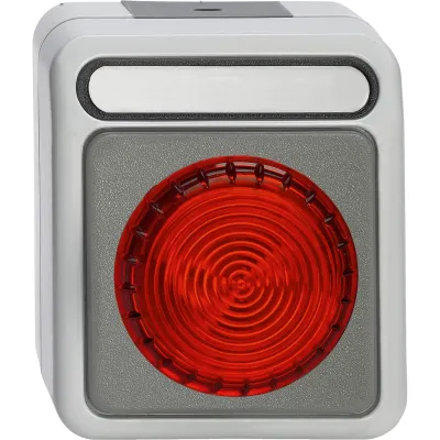 Merten Lichtsignal MEG4410-8029 E14 AQUASTAR | Aufputz | IP44 | max. 5W | Kunststoff | matt lichtgrau | rot