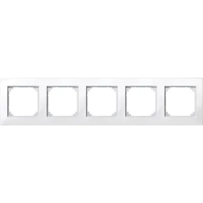 Merten Abdeckrahmen 5-fach M-PLAN 515519 | Thermoplast | polarweiß RAL 9010 | horizontal/vertikal